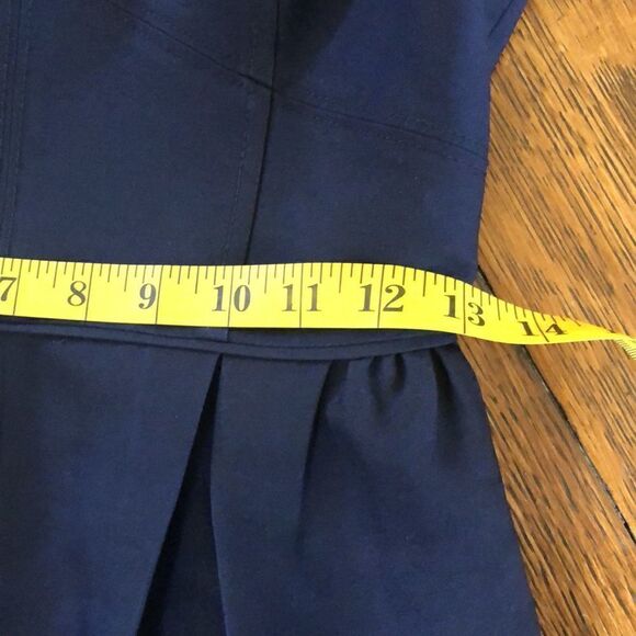 J. Crew Deep Navy Fit and Flare Preppy Dark Academia Dress Size 0 - Picture 10 of 12
